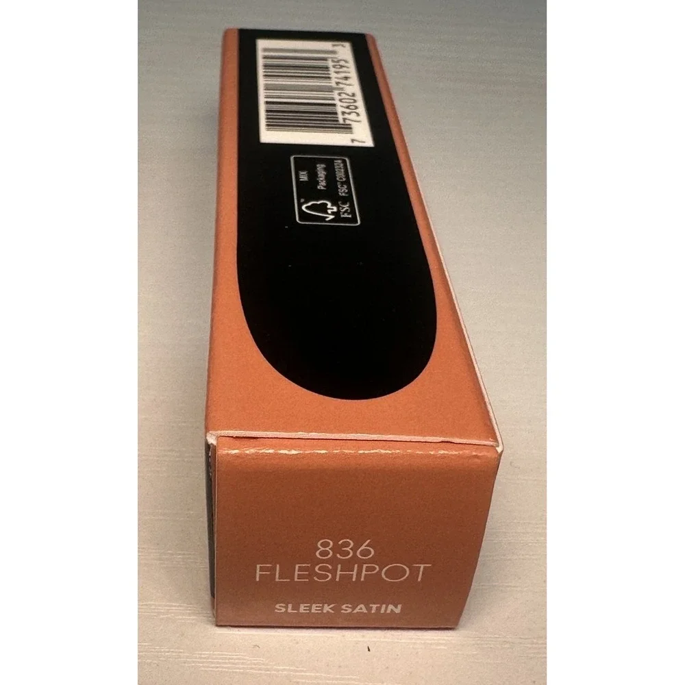 MAC MACximal Sleek Satin Lipstick 836 Fleshpot Pale Pink Beige Nude 0.12oz NEW